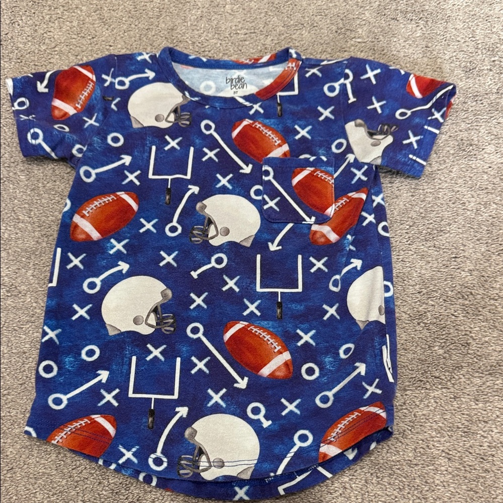 Birdie Bean Brand
Blue Football Print Kids Shirt 3T